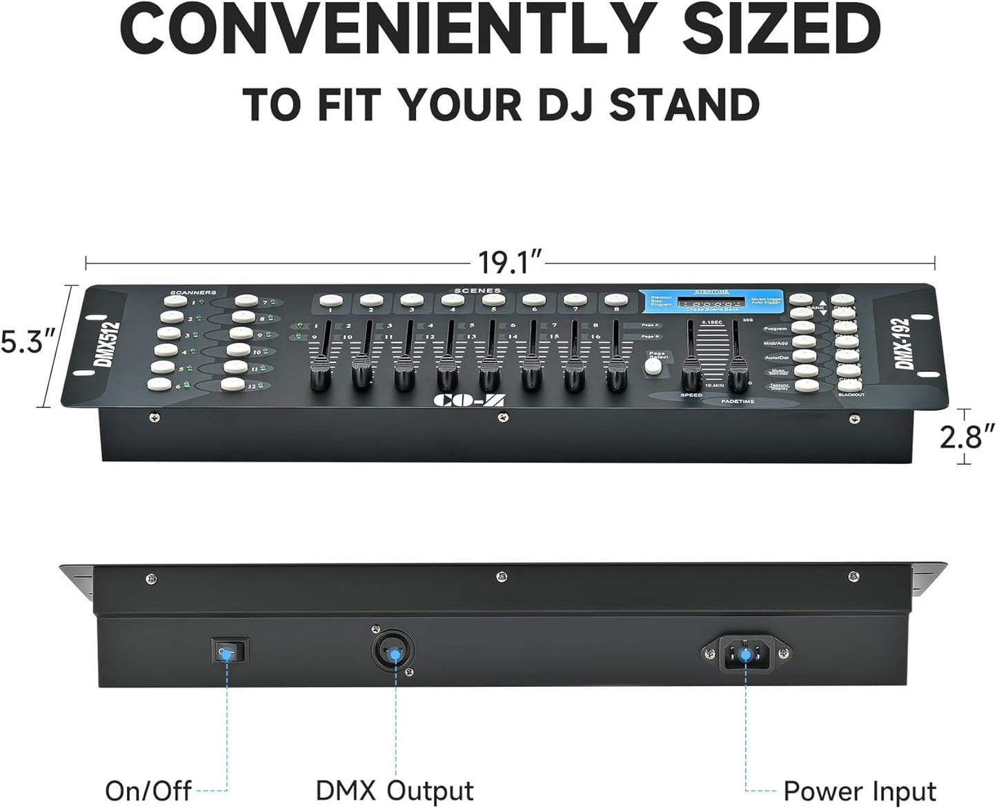 CO-Z 192 DMX 512 Stage DJ Light Controller Lighting Mixer Board Console for Light Shows, Party Disco Pub Night Club DJs KTV Bars and Moving Heads