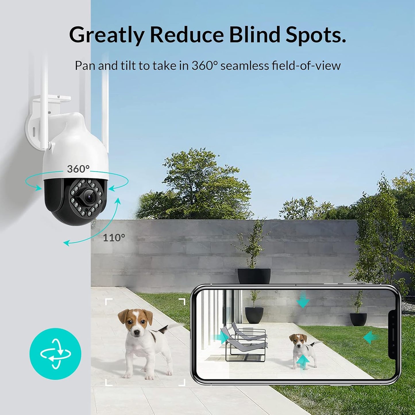 Like a New Condition NETVUE Security Camera (Without Box) Outdoor 360° View, CCTV Camera Outdoor with Clear IR Night Vision, WiFi Outdoor Camera, Outdoor Security Camera, 2-Way Talk, Motion Detection, Compatible with Alexa, Waterproof