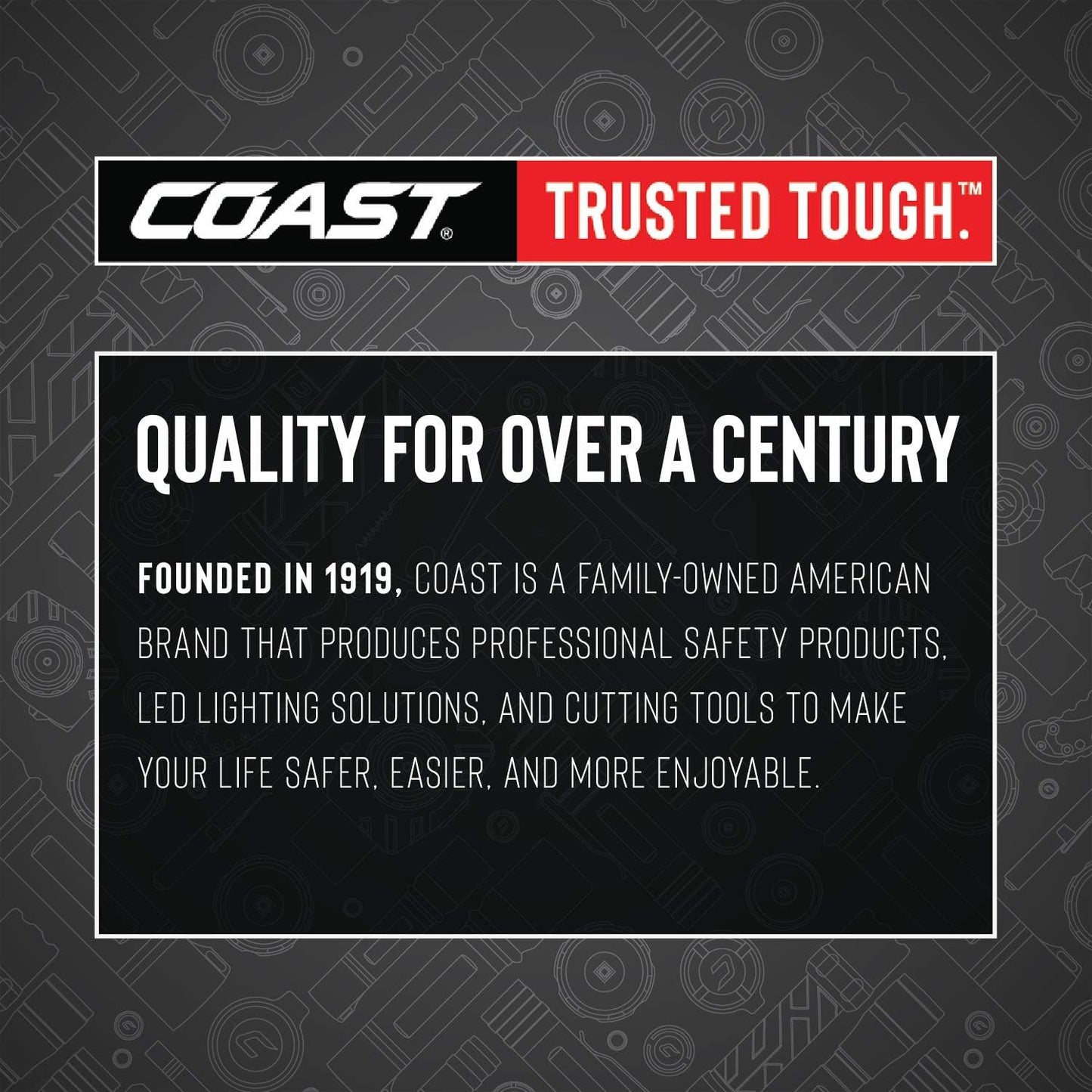 COAST® HL4 144 Lumen Utility LED Headlamp with Hinged Beam Adjustment and Hard Hat Compatibility, black