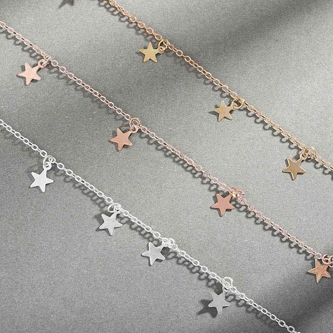 Aetorgc Choker Classy Necklace Chain Gold Star Pendant Necklace Jewelry for Women and Girls (Gold), Free Size