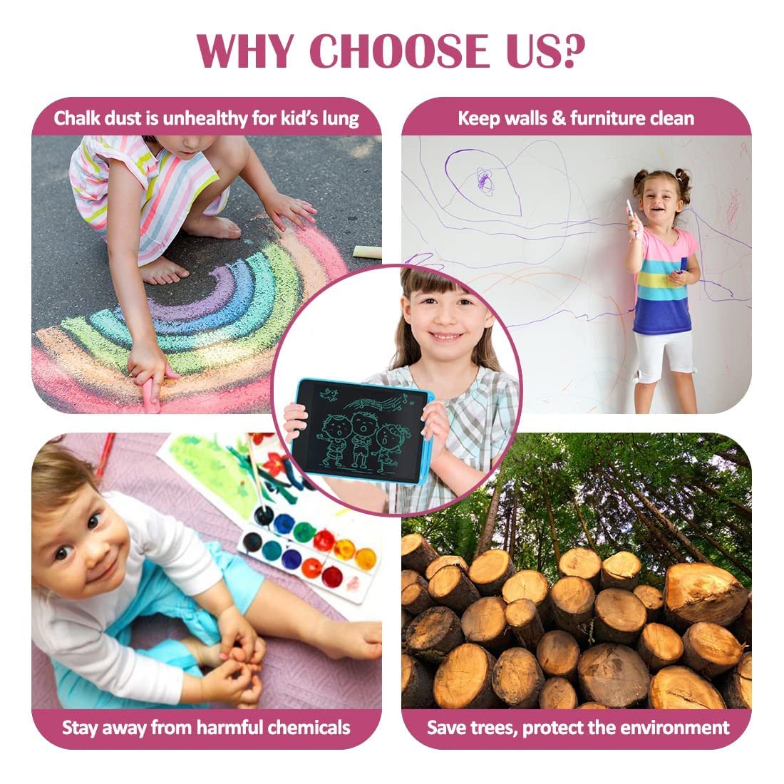 Writing Tablet RGB pad, Lcd writing tablet, Gifts for girls age 10-12, Gift for boys, Drawing Tablet, Birthday, Multicolor