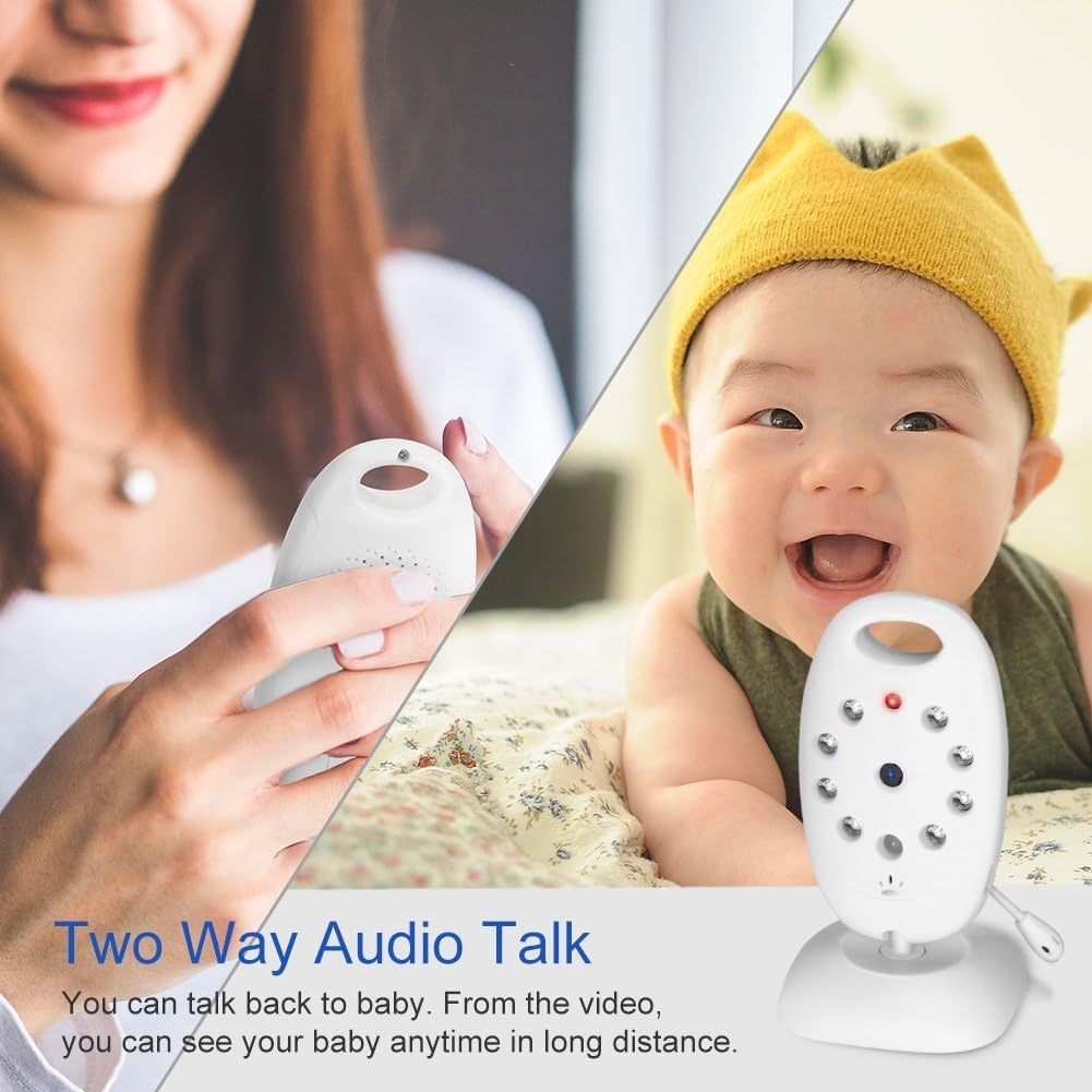 GHB Baby Monitor Video Baby Monitor with Camera Wireless Baby Monitor 2.0" LCD Display Baby Lullaby Night Vision Temperature Monitoring 2 Way Talk