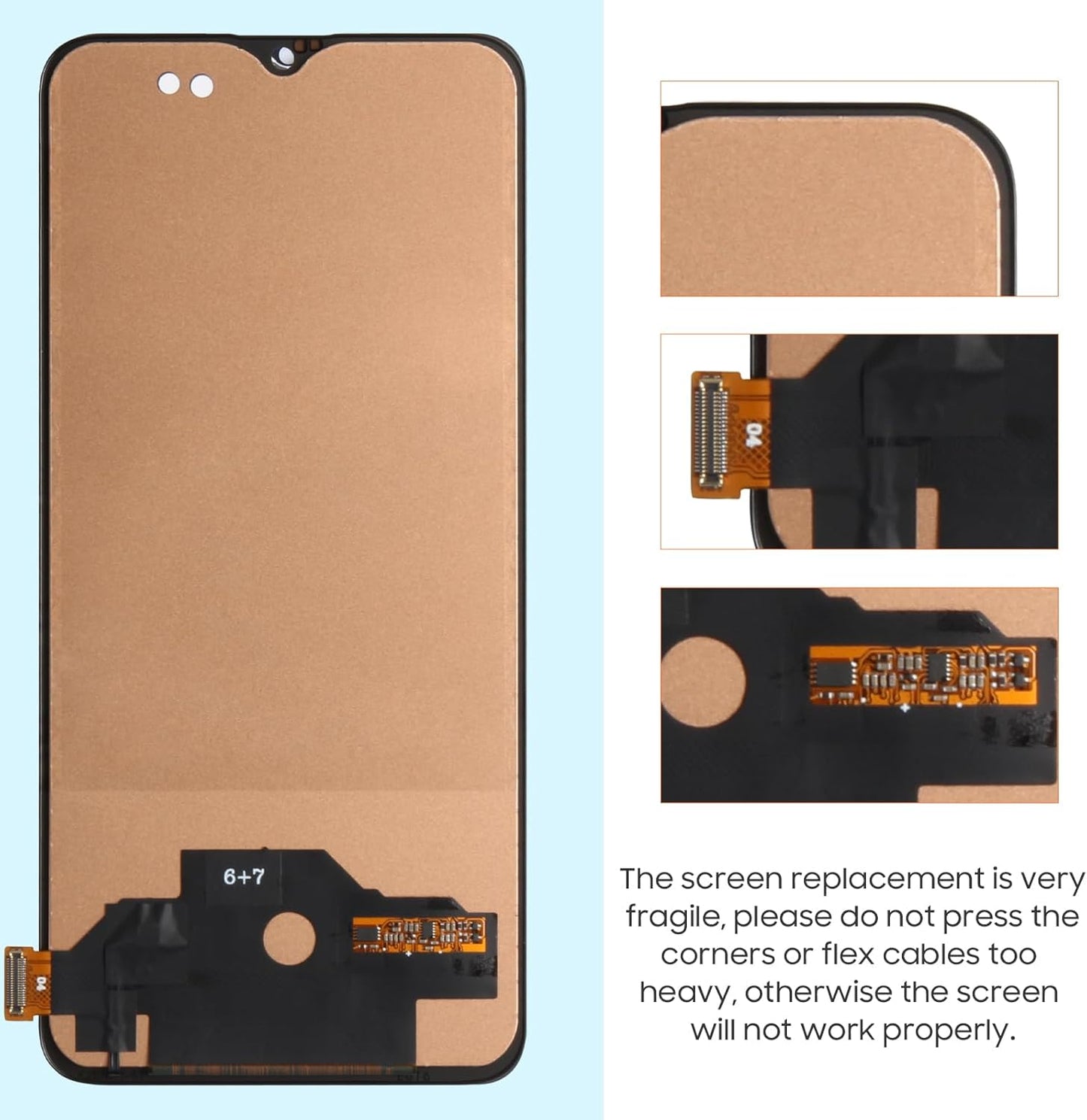 Screen Replacement for OnePlus 6T LCD Display, LCD Screen Replacement for OnePlus 6T A6010 A6013 6.41" Touch Screen Digitizer Assembly with Repair Kits