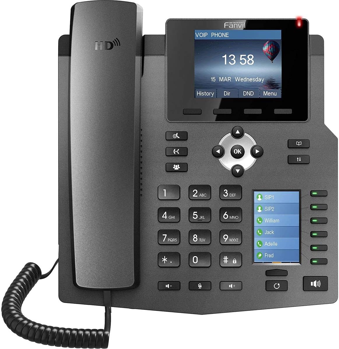 Fanvil Enterprise IP Phone X4 4 SIP Line PoE Capable and 2.8" Color Screen