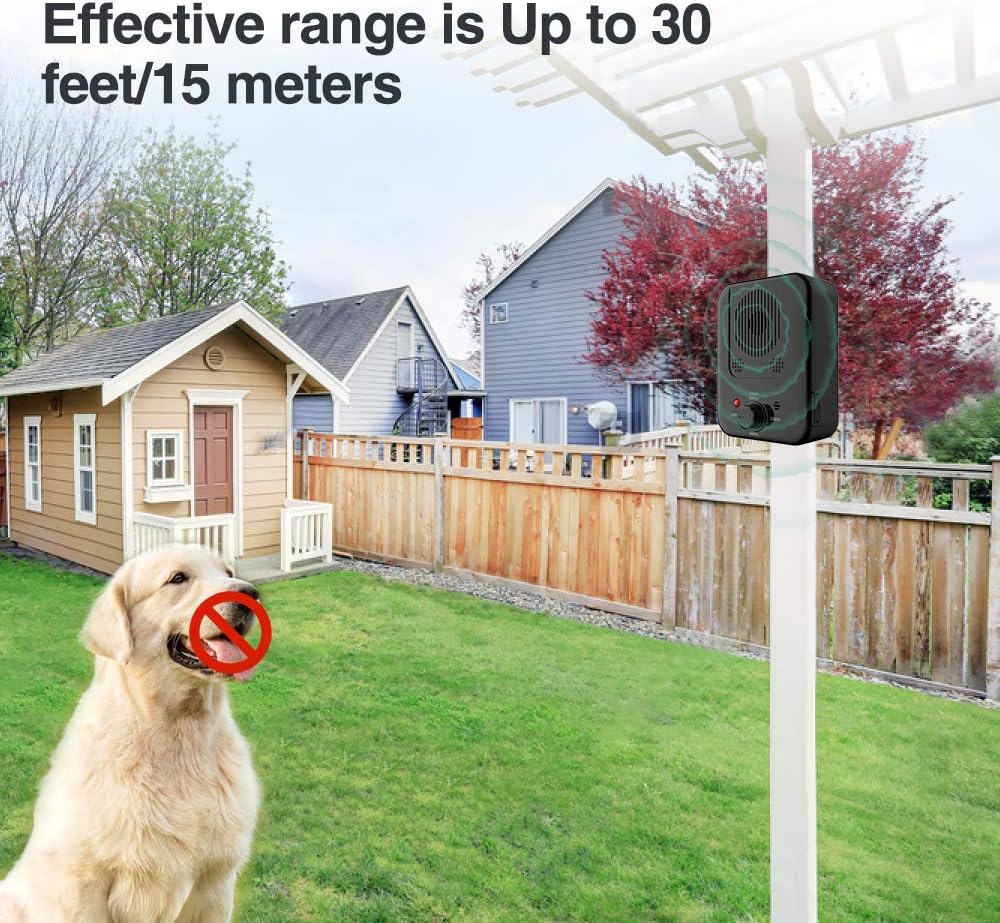 Kaiertcat Anti Barking Device, Bark Control Device, Dog Barking Deterrent with Adjustable Level Sonic Bark Up Dog Training Tools to 50 Ft Range Safe for Dogs, black 2