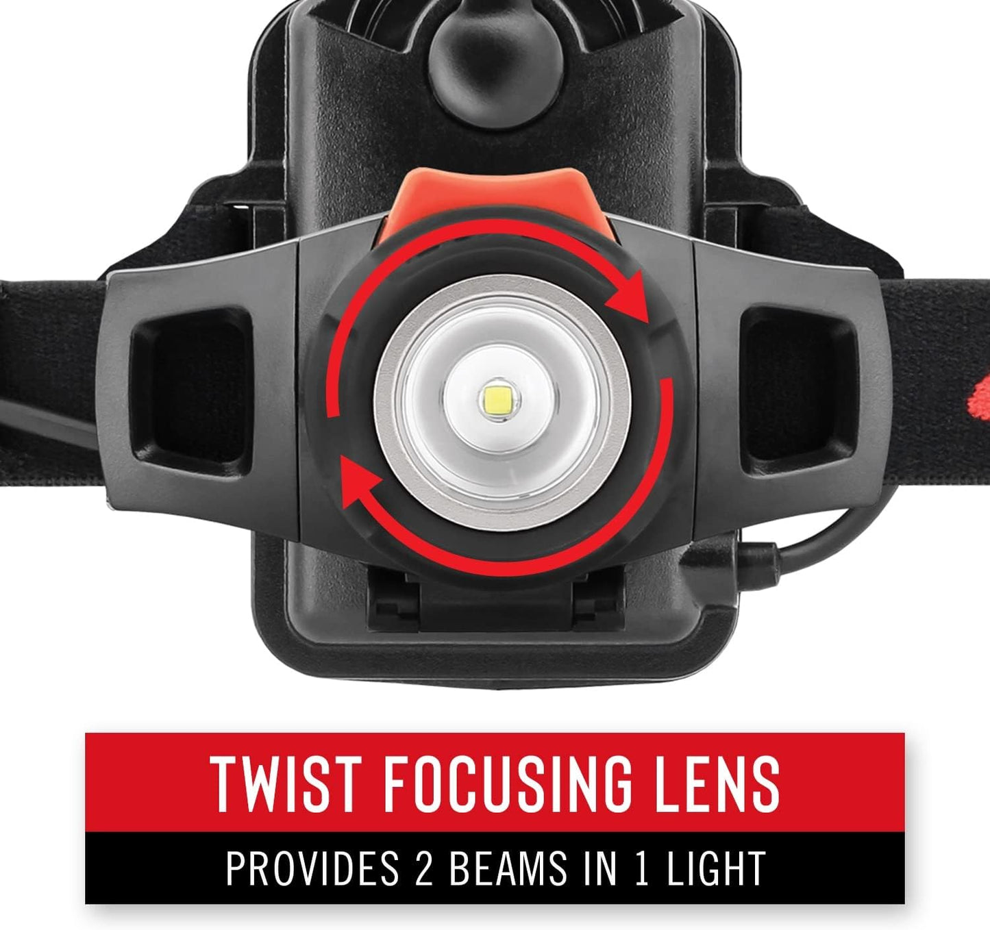مصباح أمامي COAST® HL7 Utility LED بقوة 285 لومن مع تعديل شعاع مفصلي وتوافق مع خوذة الرأس الصلبة مع TWIST FOCUS™، أسود 
