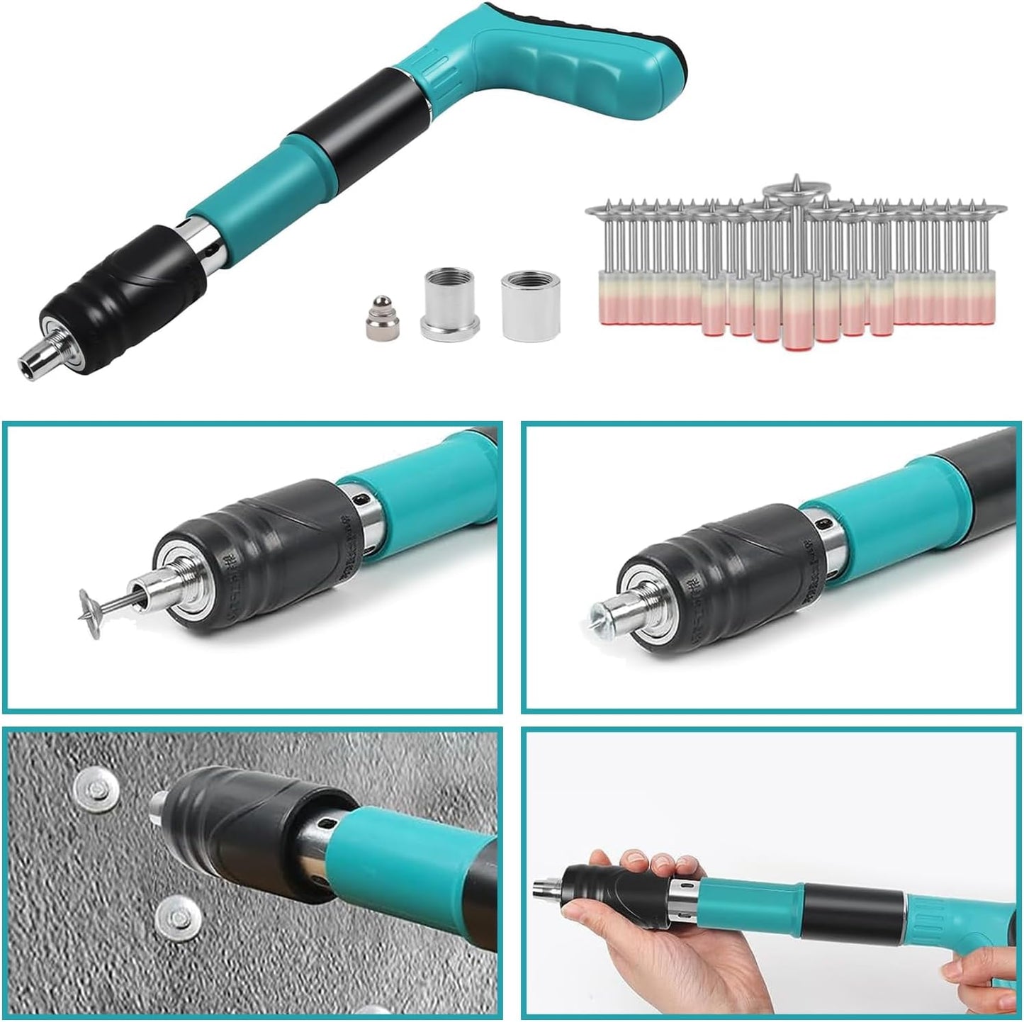 Manual Mini Steel Nail Gun, 5 Gears Adjustable Bolt Shooting Device, Wall Nail Guns with 20 Round Nails, Steel Nail Gun, Concrete Nail Gun for Ceiling Wall Anchor, Wire Slot Device, House Wall