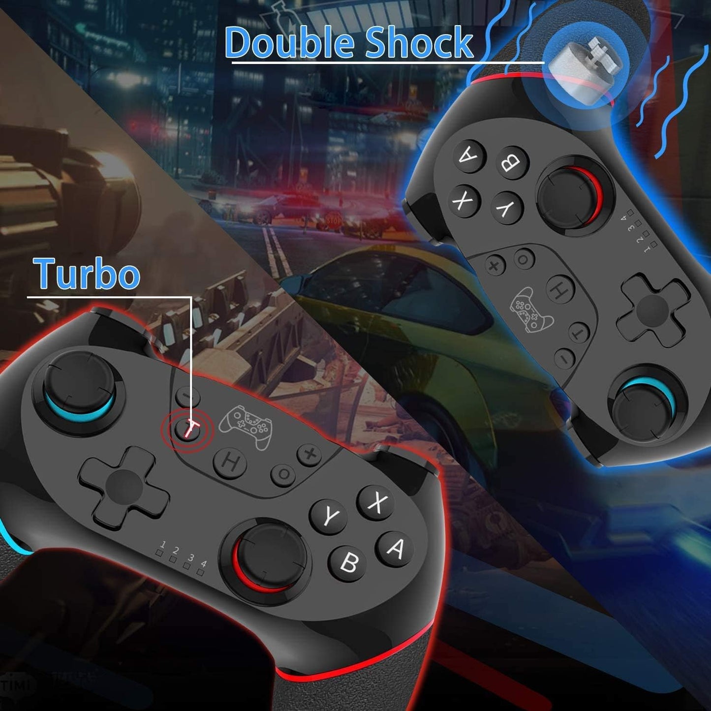 Switch Controller, Wireless Pro Controller for Switch/Switch Lite/Switch OLED, Switch Remote Gamepad with Joystick, Adjustable Turbo Vibration, Ergonomic Non-Slip