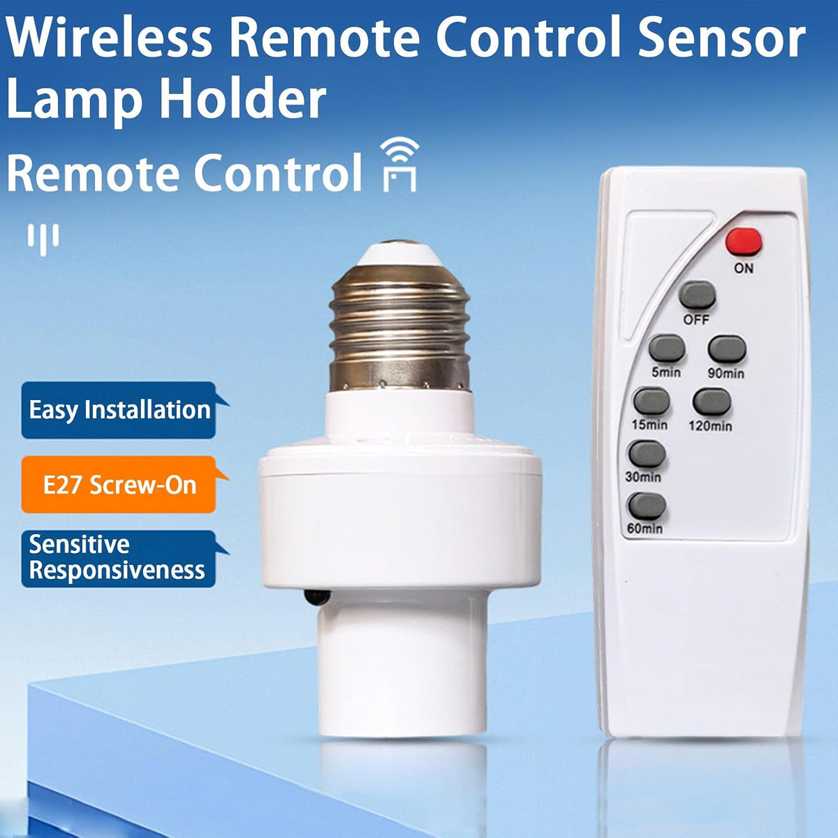 Wireless Remote Control Bulb Socket E27 Socket Control Lamp Holder Remote Control Lighting Socket Wireless Remote Control Socket Timer Setting Infrared Remote Control No Construction Required