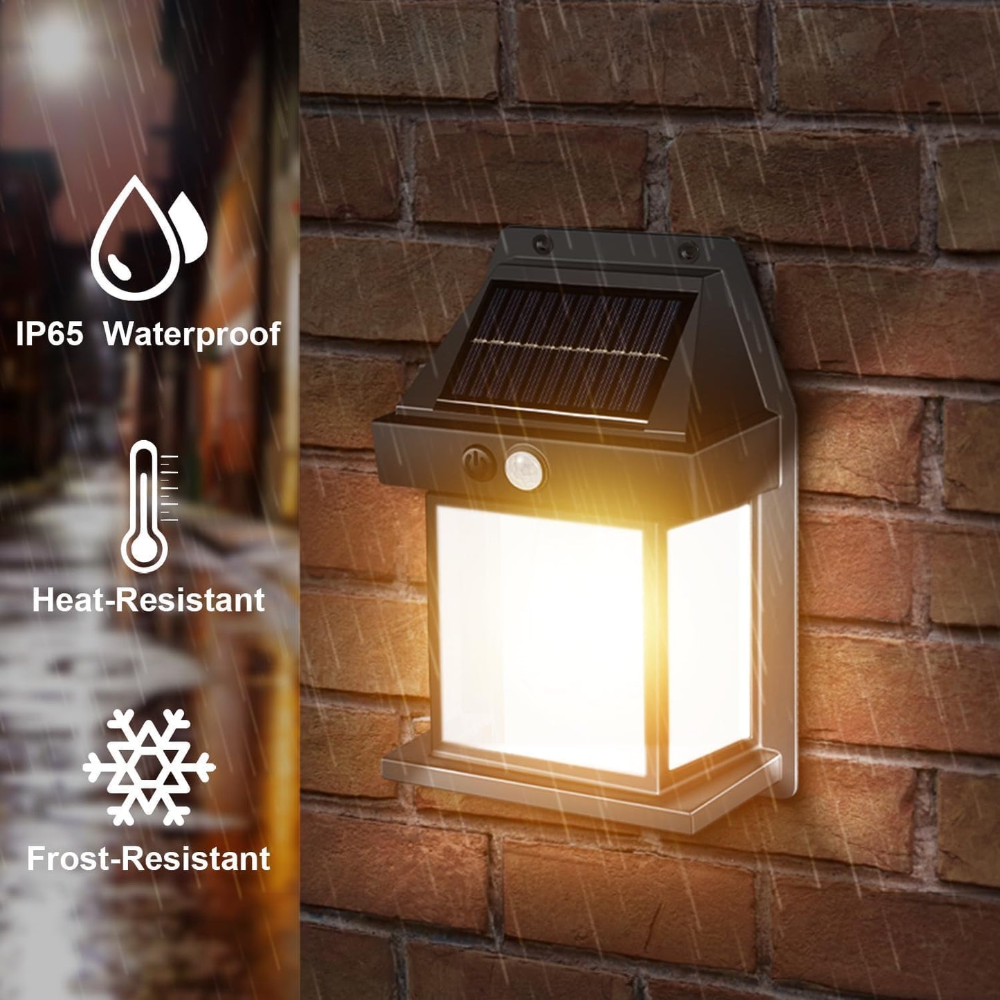Solar Wall Lamp Lights Outdoor Waterproof – Solar Powered LED Wall Lights with Auto On/Off – Outdoor Solar Wall Lamps for Garden, Patio, Fence, Yard & Balcony