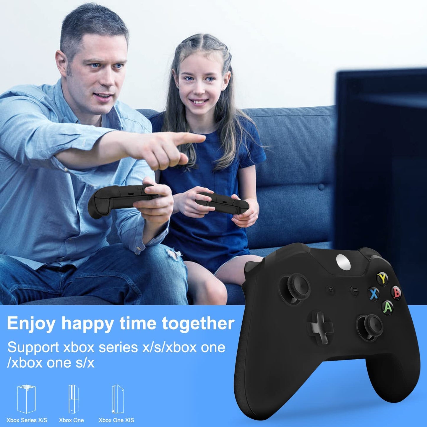 JORREP Xbox Controller Wireless for Xbox one, Xbox One S/X, Xbox Series X/S Consoles, PC Windows, Xbox Wireless Gamepads with 3.5mm Headphone Jack - Black