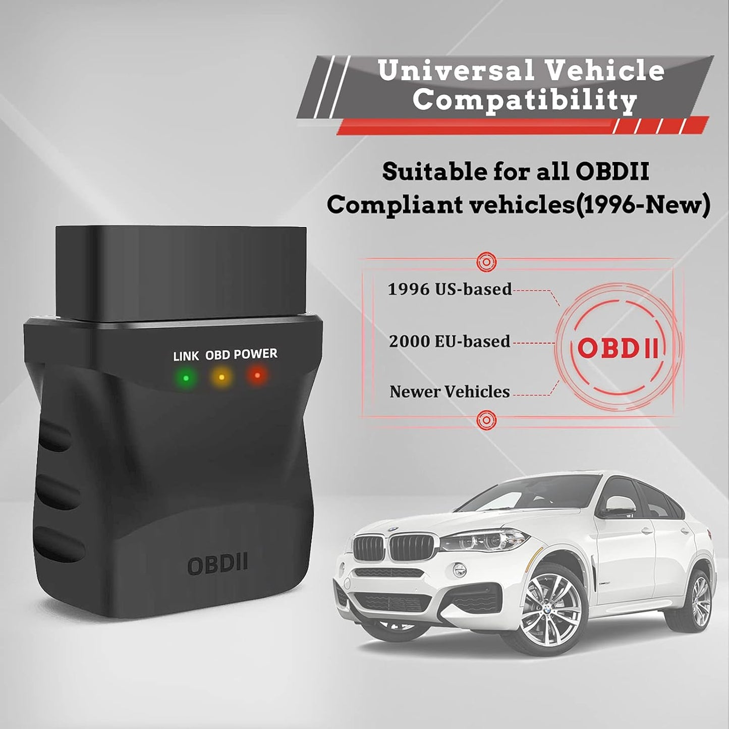 OBD2 Bluetooth 4.0 Diagnostic Scanner Code Reader for iPhone iOS Android iPad PC, Car Auto Odb2 OBD II Diagnostic Scan Tool for Check Engine Lights, Stable & Fast