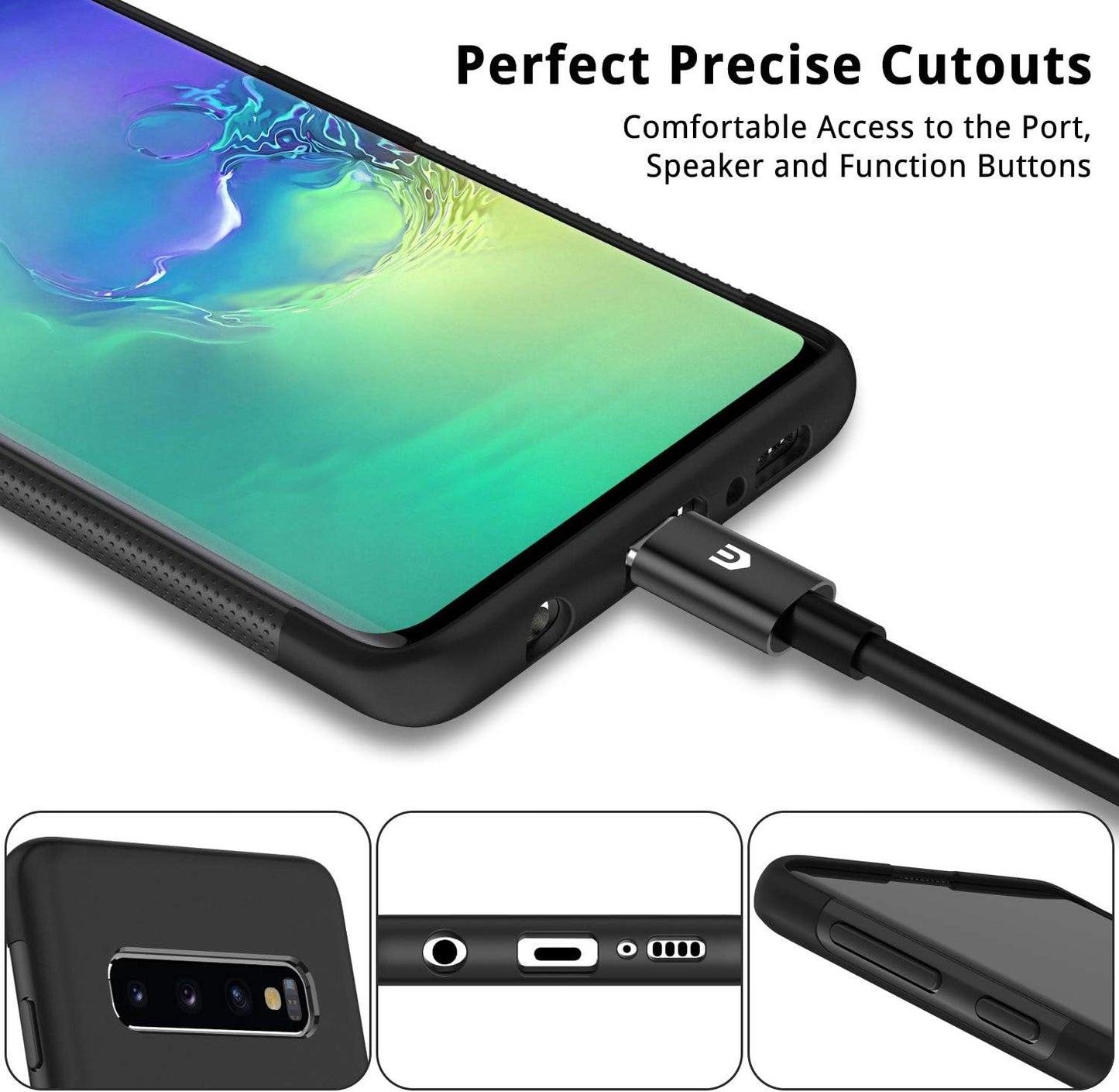 UNBREAKcable Case for Samsung Galaxy S10 (6.1 Inches) – Ultra-Thin Frosted TPU Silicone Protective Case for Galaxy S10 [Shockproof, Scratch-Resistant & Anti-Fingerprint] ¨C Black