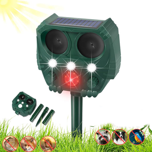 Cat Repellent, Garden Cat Repellent Cat Deterrents, Ultrasonic Animal Repellent, USB & Solar Powered Waterproof, Outdoor Animal Repeller Motion Sensor for Squirrels Cats Dogs Rats