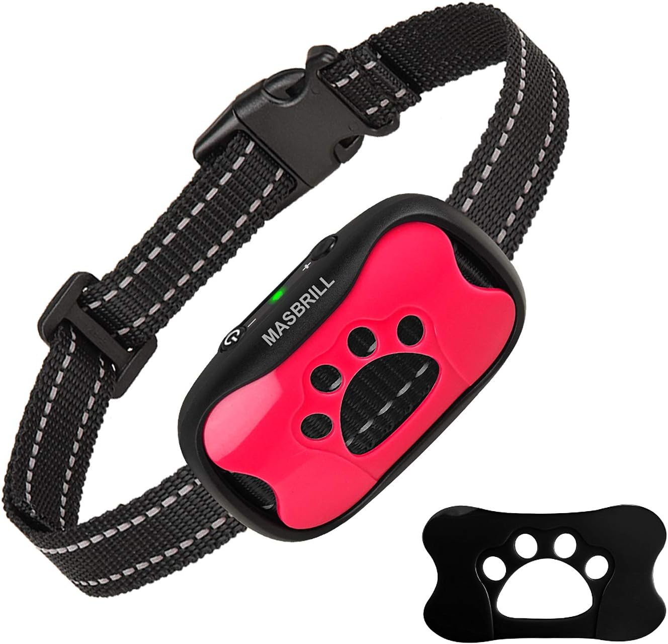 MASBRILL Dog Bark Collar, Bark Collar for Medium Dogs Rechargeable Anti Barking Collar No Bark Collars for Dogs Humane No Shock Barking Collar Vibration Beep No Barking Collar (Pink)