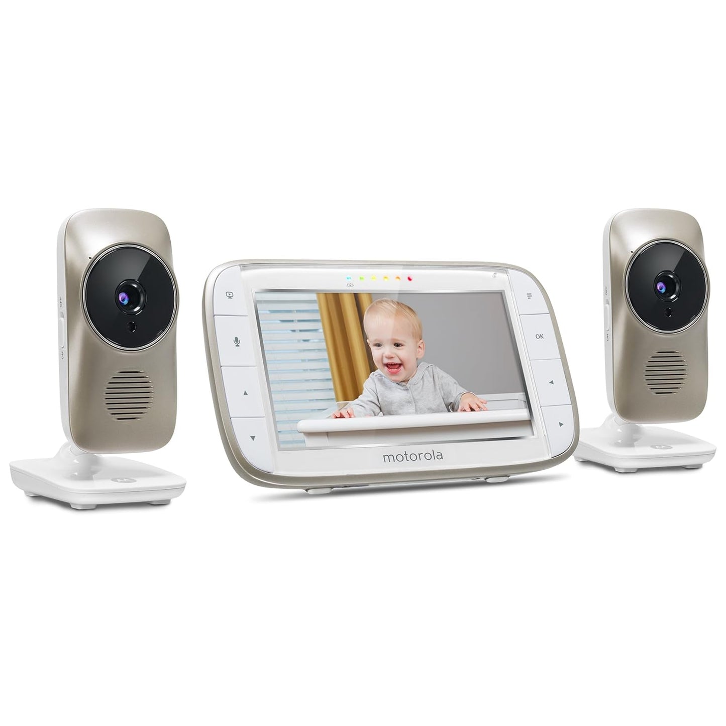 Motorola MBP845  5" Video Baby Monitor with Wi-Fi Viewing, 2 Cameras, Digital Zoom, Two-Way Audio, and Room Temperature Display