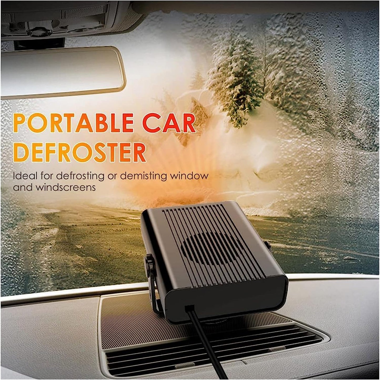 Car Defroster Defogger 12V/24V 120w Portable Car Heater Defrost Defroster Defogger Cooling and Heating Fan Warm Air Blower for Truck (Color Name : 12V White)