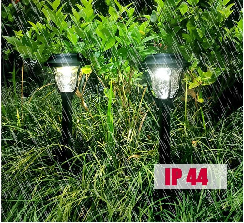 9pcs HomeRoots Outdoor Walkway Landscape Projection Lights Solar Power Garden Pathway Lights Waterproof Led Lamps