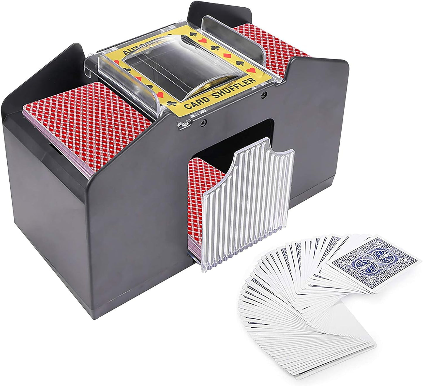 Viitech Automatic Card Shuffler 4 Decks, Electronic Shuffler Card Shuffler, Poker Card Shuffler, 4 Battery Operated (Not Included), Card Game Aid for Parties