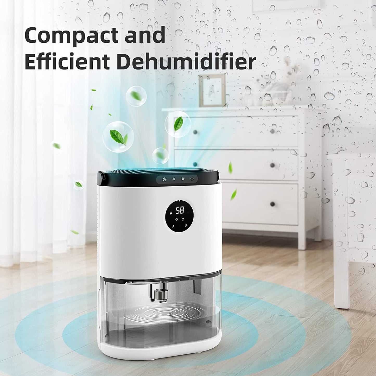 XAXAZON DH-CS02 (Without BOX) Dehumidifier 2300ml Home Dehumidifier Dual Semiconductor and LED Lights - Moisture, Mould Control, White