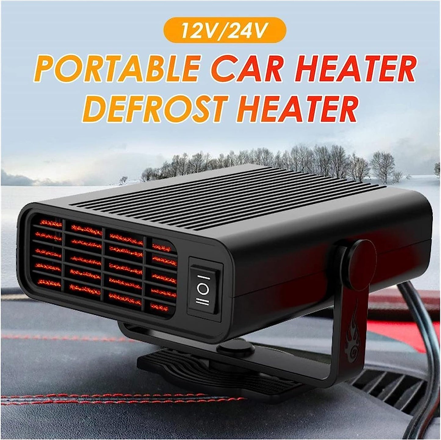 Car Defroster Defogger 12V/24V 120w Portable Car Heater Defrost Defroster Defogger Cooling and Heating Fan Warm Air Blower for Truck (Color Name : 12V White)