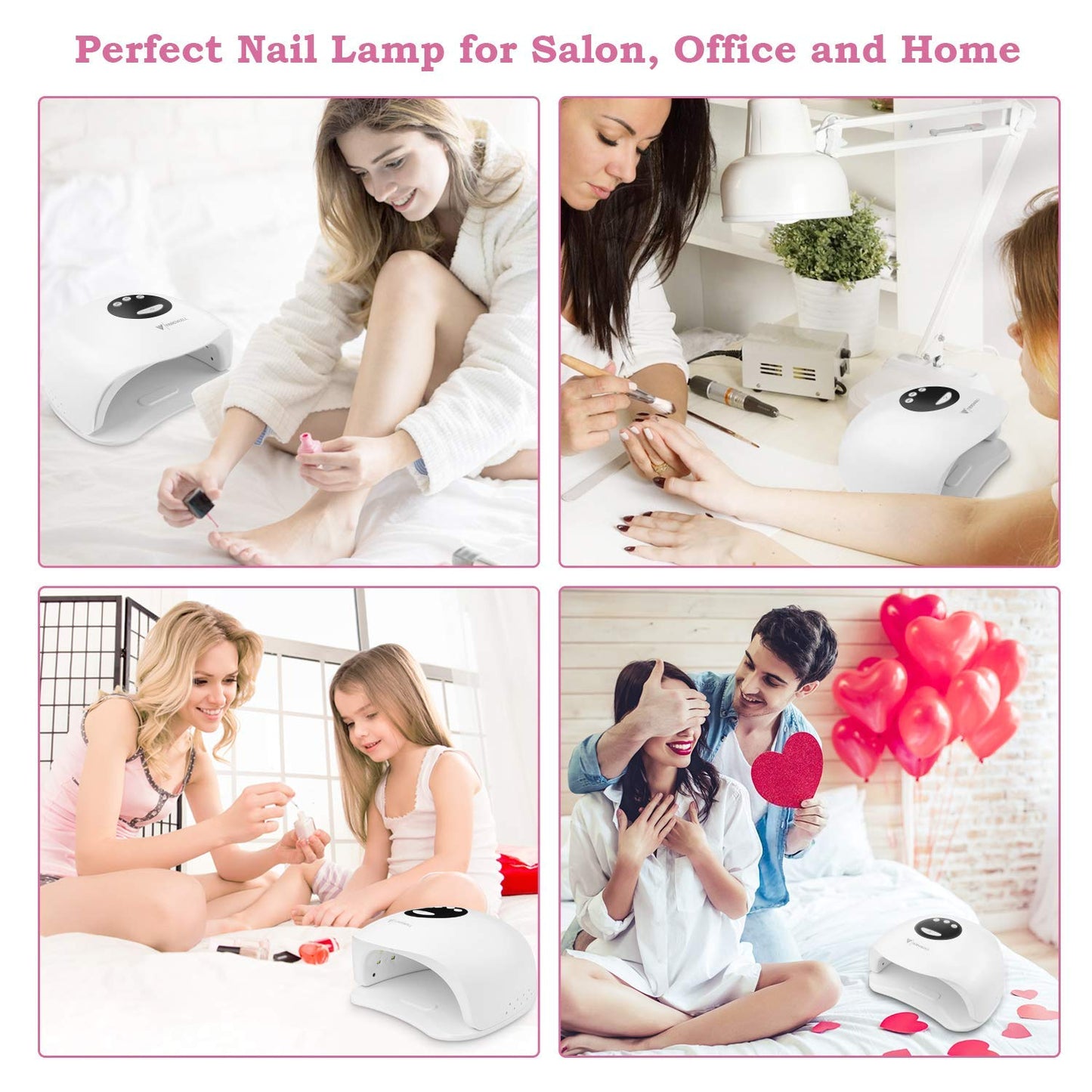 UV LED Nail Lamp, Portable Nail Dryer for Gel Nail Polish with Automatic Sensor 72W UV Quick Curing Nail Lamp with 3 Timers and LCD Display Suitable Salon and Home Use