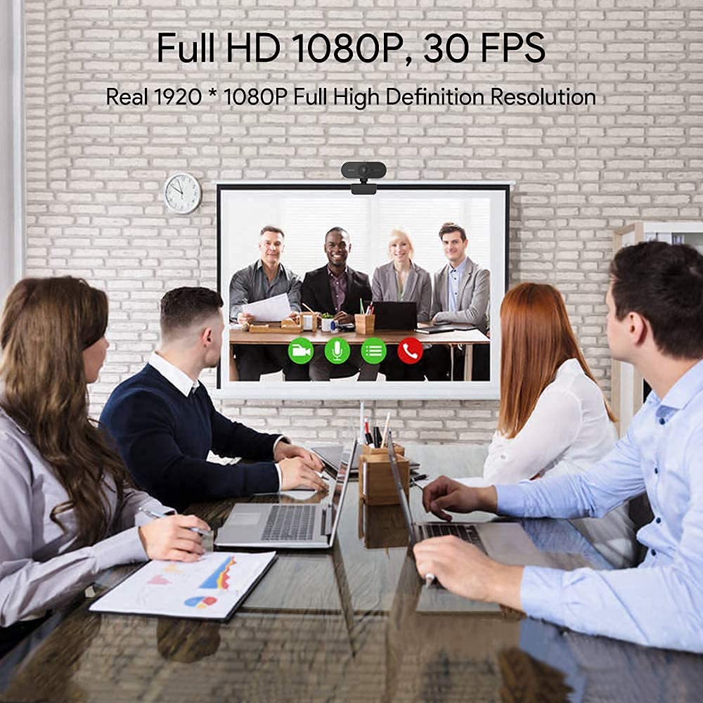 FnX® 1080P HD Streaming USB Computer Web Camera for PC Desktop & Laptop with Mic, Video Calling, Conferencing, Webcast - Driver-Free Installation,