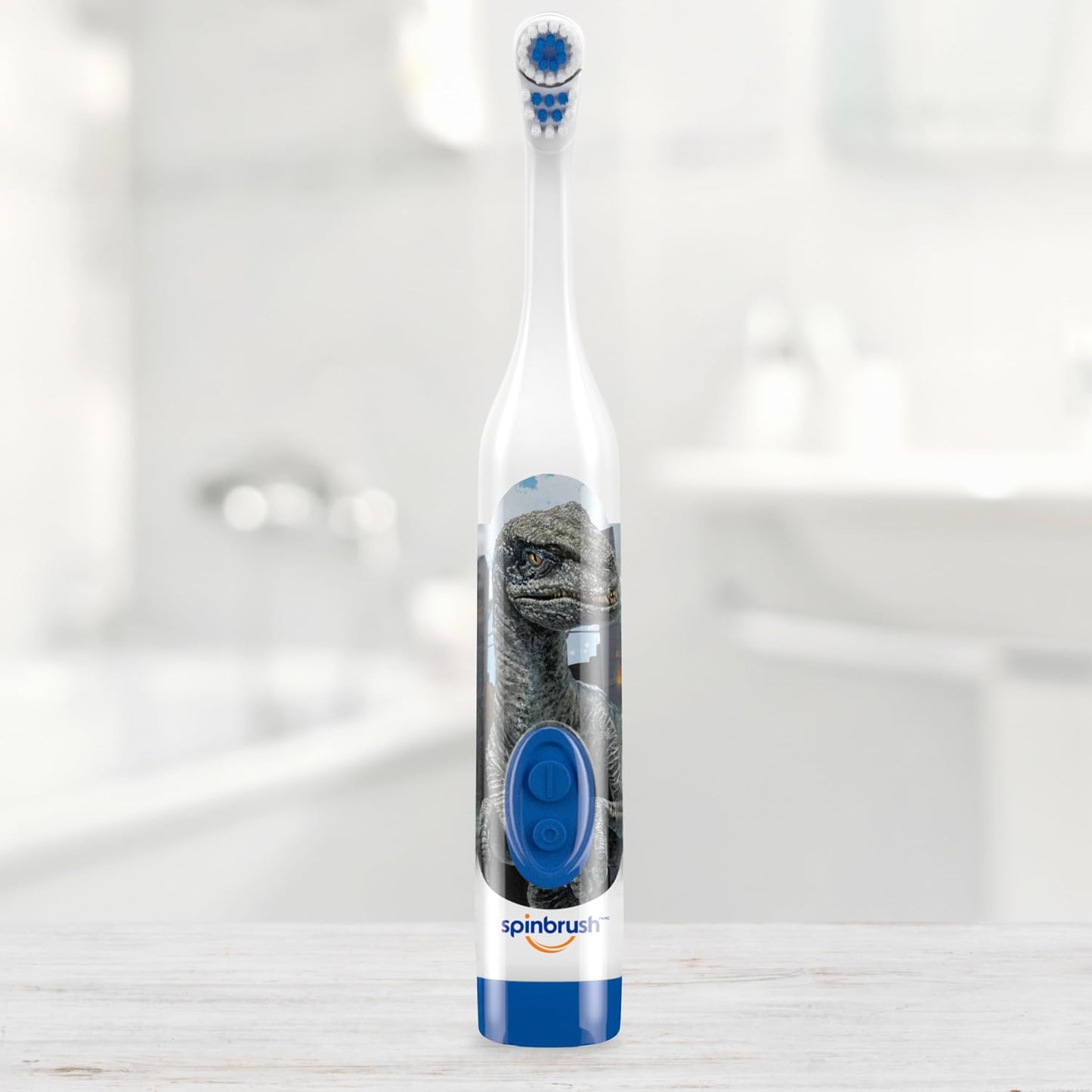 Spinbrush™ Kids Electric Toothbrush, Jurassic™ Battery Powered Electric Toothbrush for Children Ages 3+ with 1 AA Battery, Soft Head Bristles, Leakproof SoftSwitch, Ready-to-Use