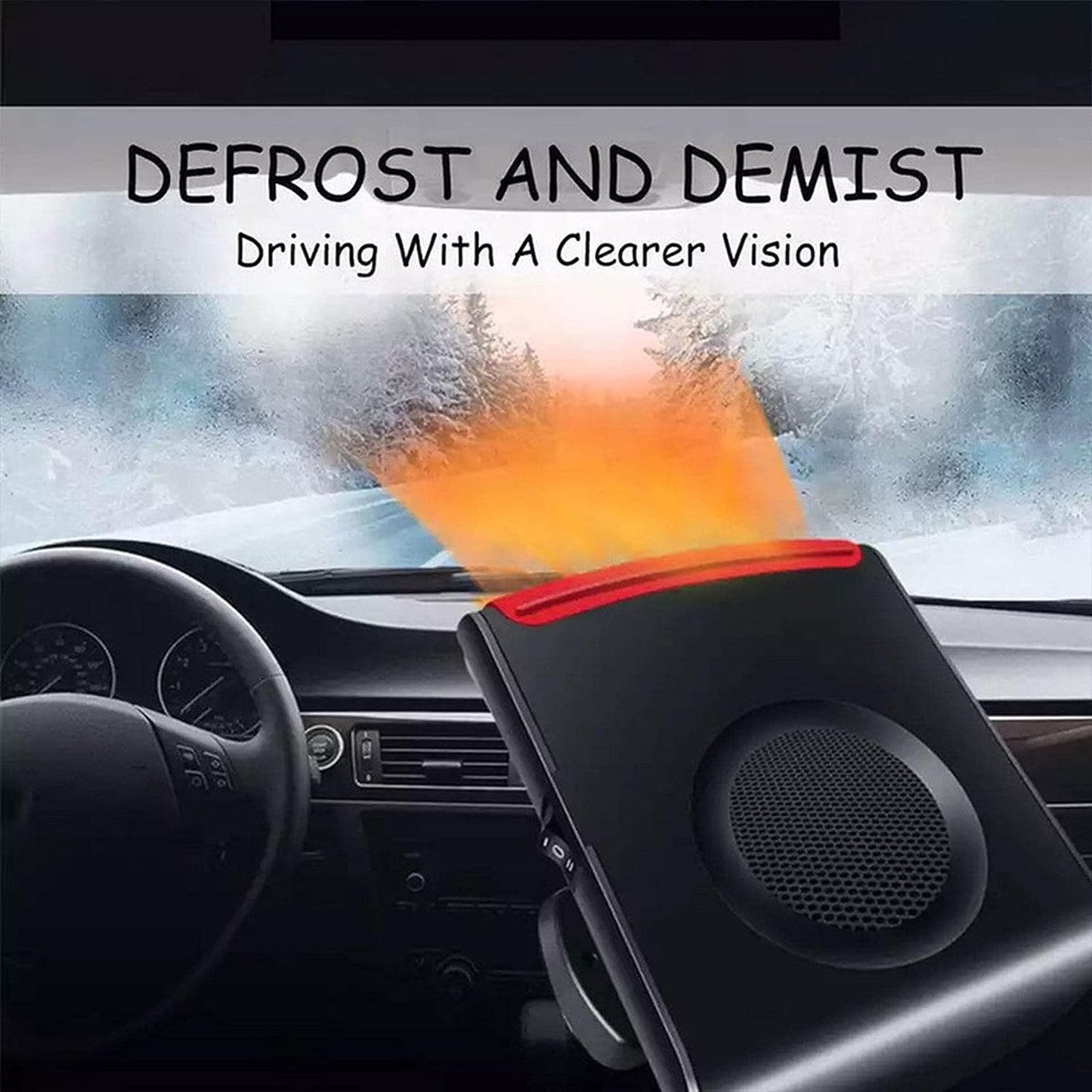 Car Heater Defroster, Cigarette Lighter Plug 1Windshield Defogger Froster, 150W 12V Automatic Heater/Cooling Fan Car Windscreen Demister Heater with Winter Purification