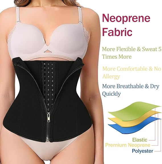 Slimming Tummy Shaper, Women's Slimming Tummy Shaper, Women's Slimming Corset, Body Shaper for Stomach, Waist Trainer, Waist Cincher Waist, L, Black, L