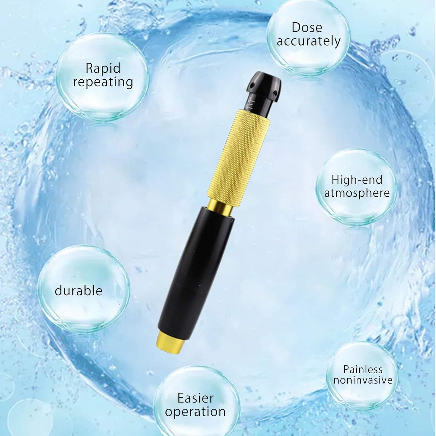 2 in 1 Hyaluron Pen with 0.5Ml Atomizer Injector 1 Amp Head, Refill Rejuvenating Safe Nutritional Firming, Pain-free Lip Filling Repair