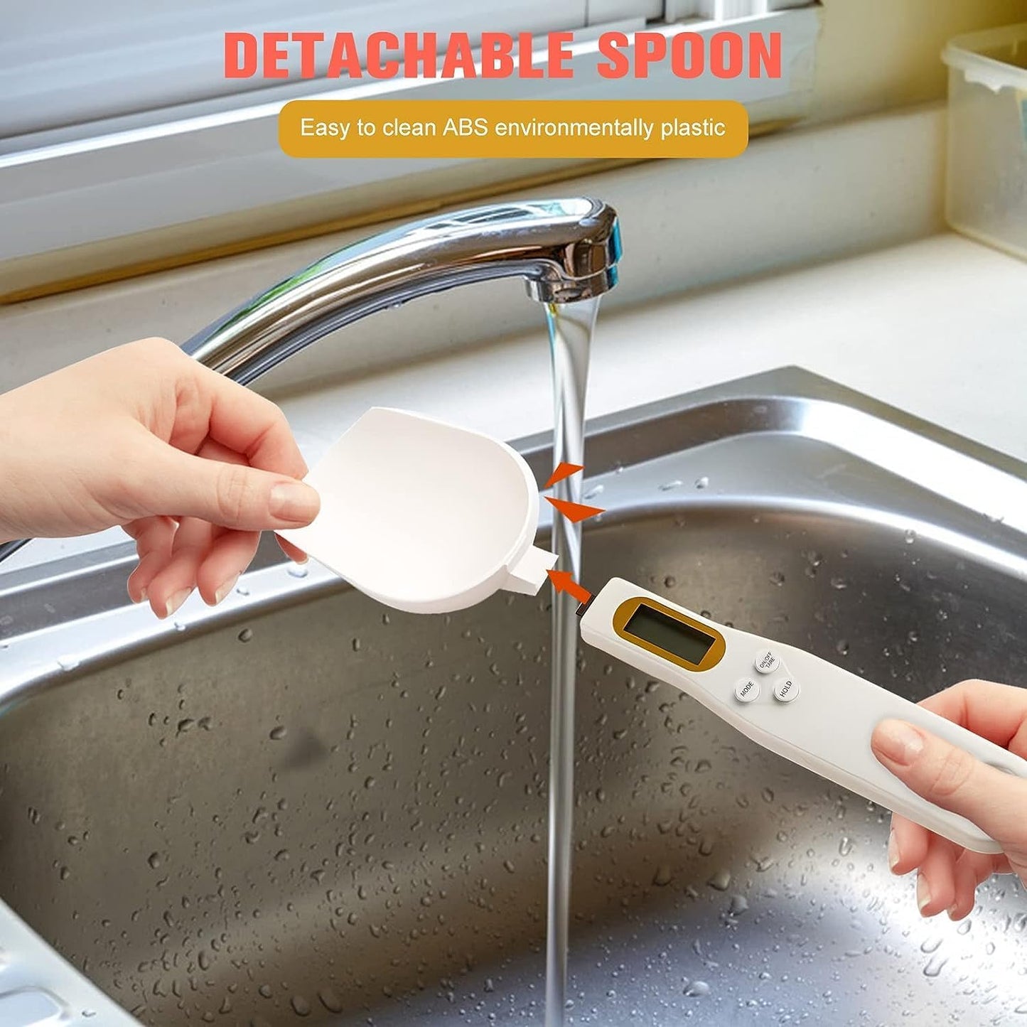 Digital Spoon Scale Electronic Measuring Spoon with 2 Replaceable Spoons, Food Coffee Weigh Scale High Precision for Home 500/0.1g, Digital Food Spoon Scale, Kitchen Scales with LCD Display