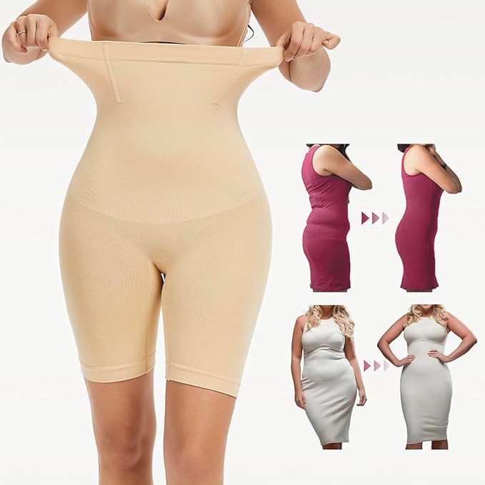 Shapewear Shorts Tummy Control Body Shaper High Waist Stomach Control Knickers Seamless Waist Trainer Girdle Underwear for Women Size (M-L)