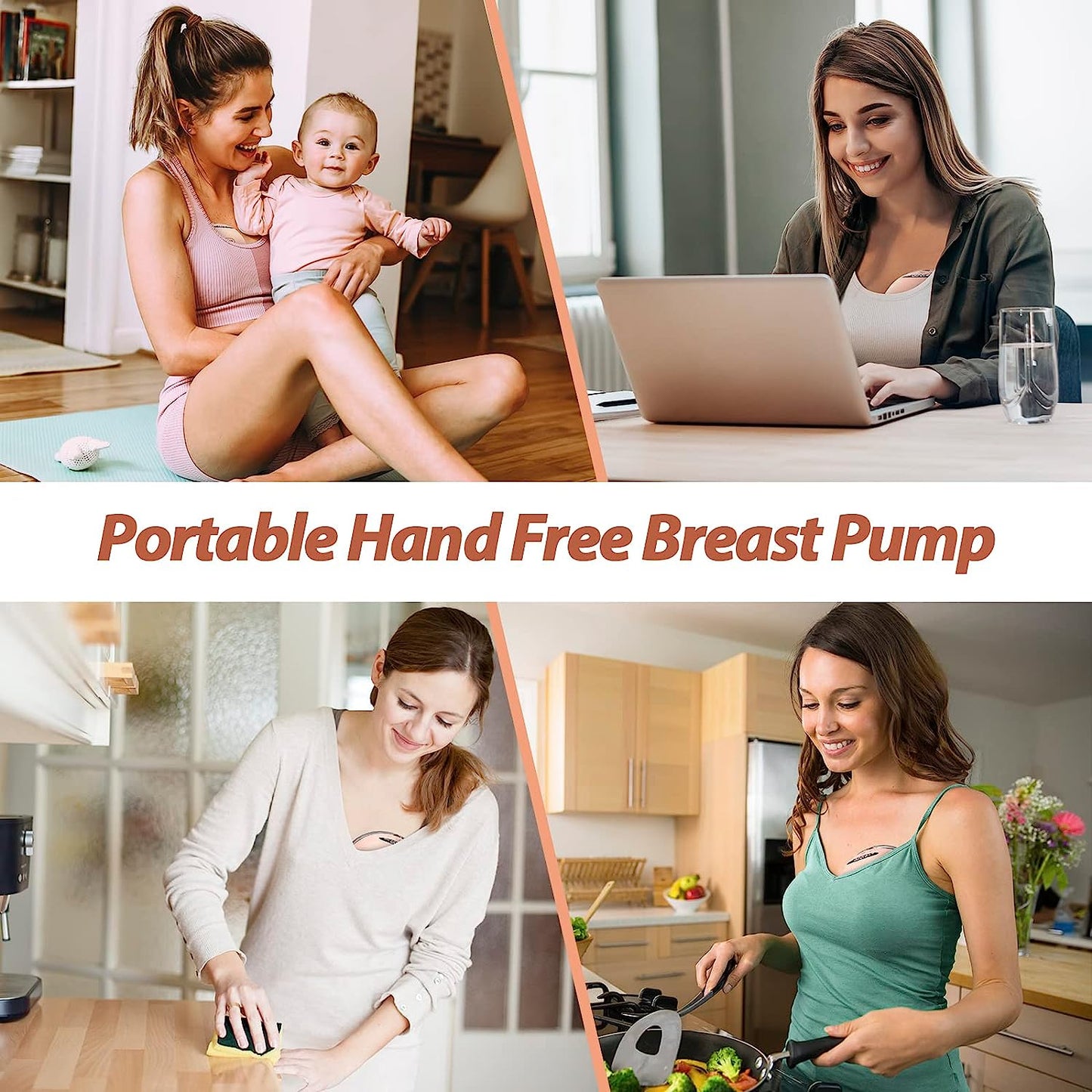 Tryfun S21 Wearable Breast Pump, Upgraded Electric Breast Pump with 24/21mm Flanges, 3 Modes & 12 Levels, Ultra-Quiet, Hands Free Breast Pump with LCD Display, Worn in-Bra Portable Wireless Breast Pump