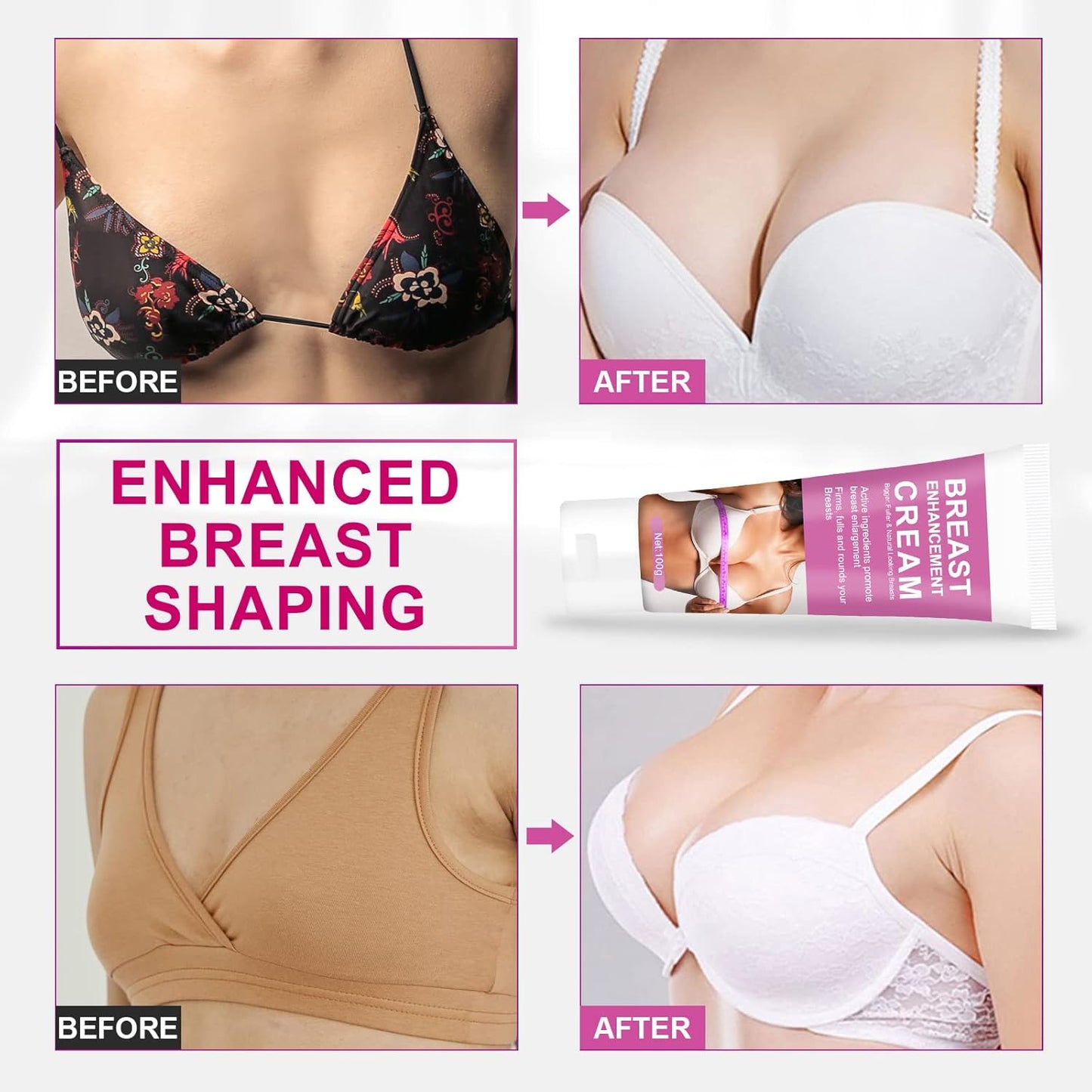 Breast Enhancement Cream, Natural Breast Enlargement Cream Fast Growth, Firming and Lifting Cream, Nourishing to Push Up Bust with Perfect Body Curve