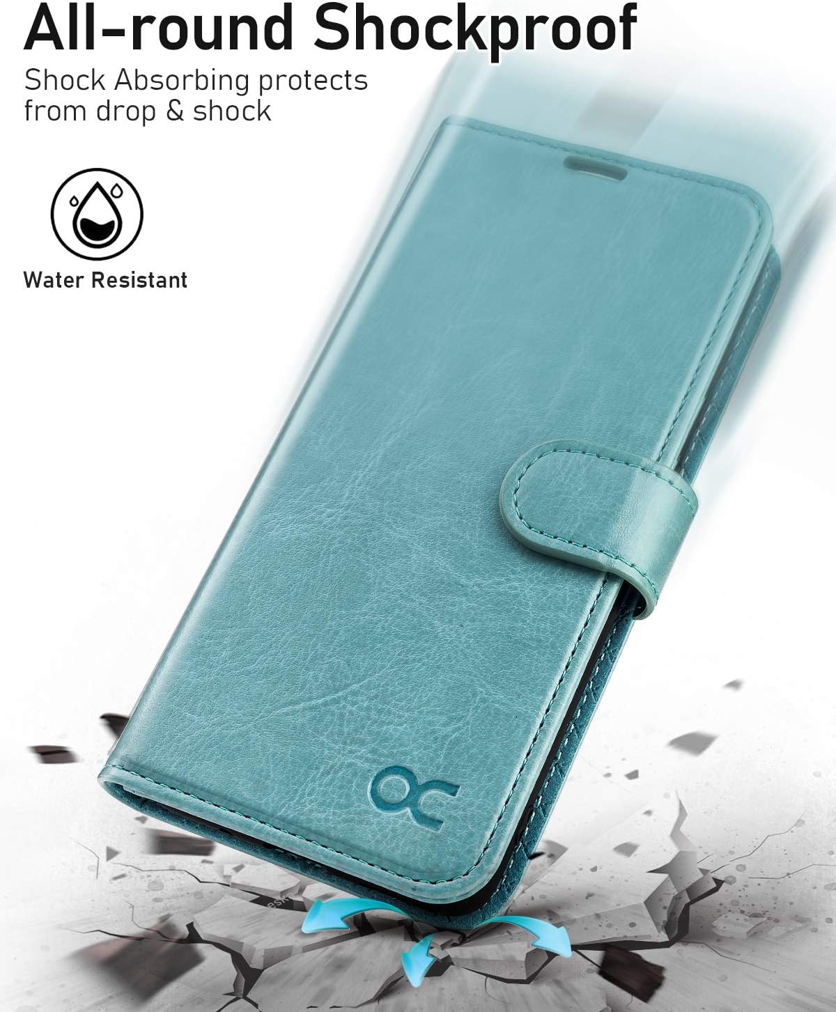 OCASE Samsung Galaxy S20 Case, Premium PU Leather S20 Phone case [TPU Inner Shell][RFID Blocking][Card Holder] Flip Wallet Cover Compatible with Samsung Galaxy S20 6.2 Inch-Mint Green