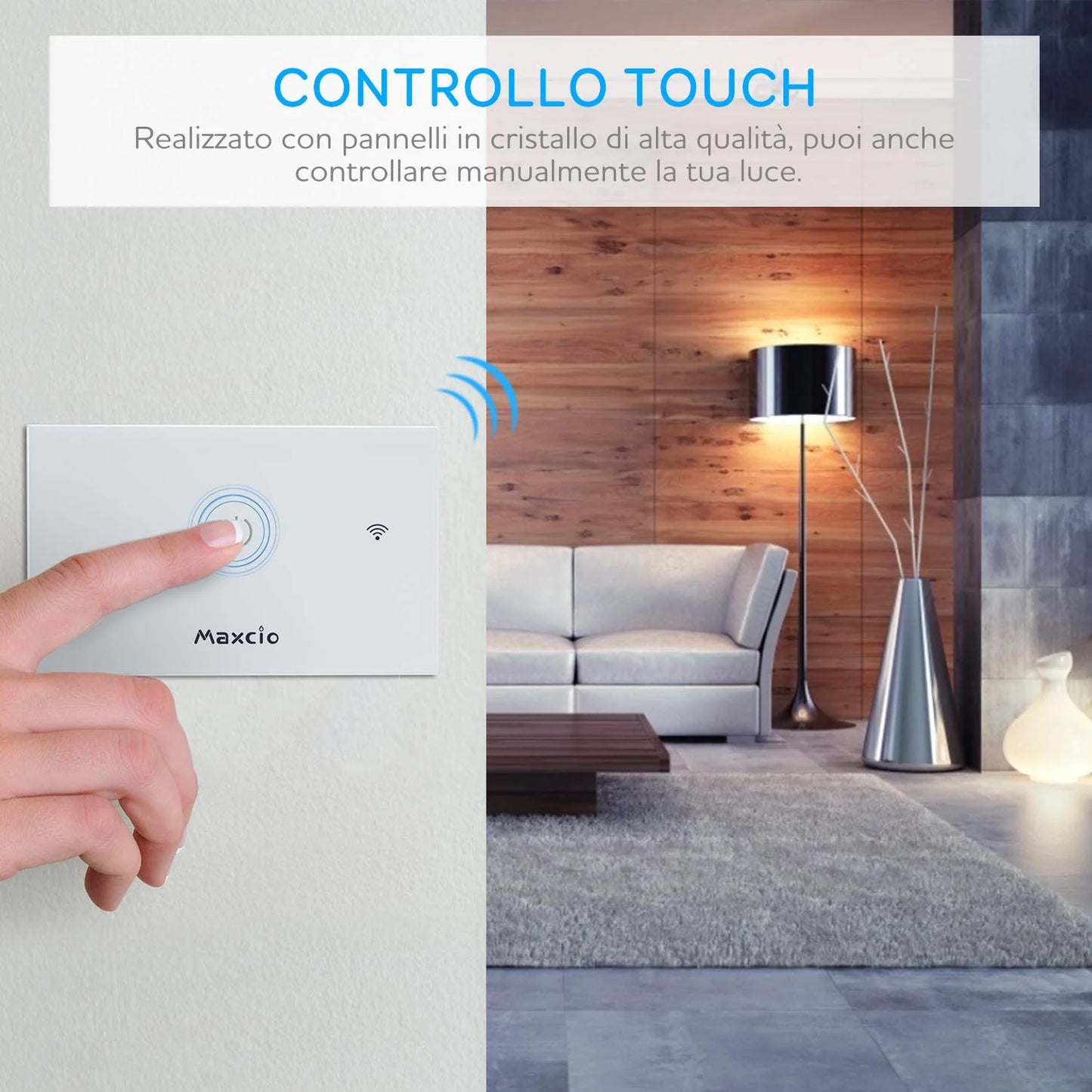 Smart Switch, Maxcio Alexa Light Switch, Wifi Switch Compatible with Alexa Echo, Google Home, Voice Control, Maxcio APP Control, Timer Function, Sharing (1 Gang)