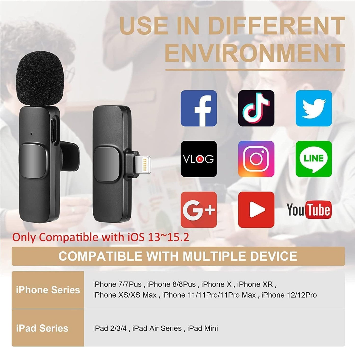Like A New K8 Wireless Microphone, Digital Mini Portable Recording Clip Mic with Receiver for All Type-C Lightning Mobile Phones Camera Laptop for Vlogging YouTube Online Class, Zoom Call
