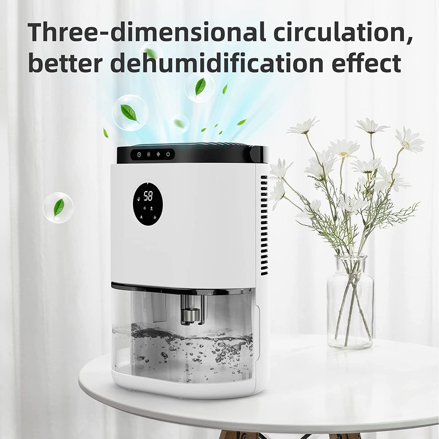 XAXAZON DH-CS02 (Without BOX) Dehumidifier 2300ml Home Dehumidifier Dual Semiconductor and LED Lights - Moisture, Mould Control, White