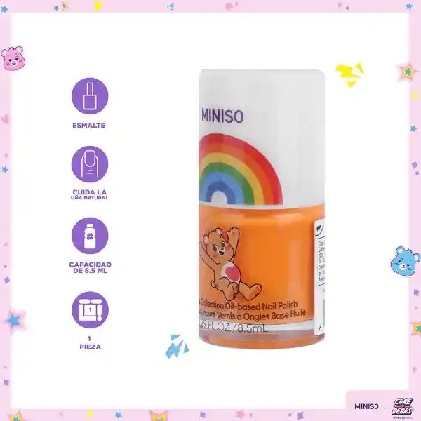 MINISO  Water-Based Nail Polish – Non-Toxic, Peel-Off Formula, Quick-Dry, Odor-Free, Safe for Kids & Adults, Long-Lasting Shine, Easy Removal Without Acetone .
