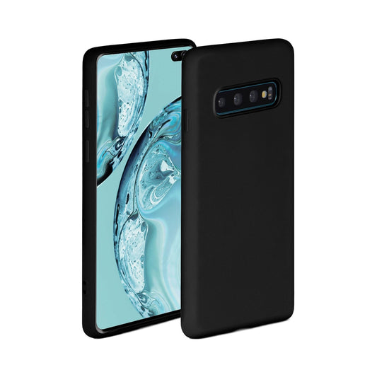 ONEFLOW Phone Case, Soft Case Compatible with Samsung Galaxy S10 Plus Silicone Case with Raised Edge to Protect Screen, Double Layer Soft Phone Case, Matte Onyx-Black