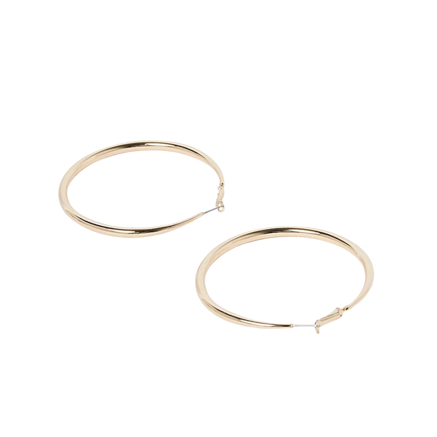 River Island Gold Large Round HOOP Earrings 80mm Shiny Ladies HOOP