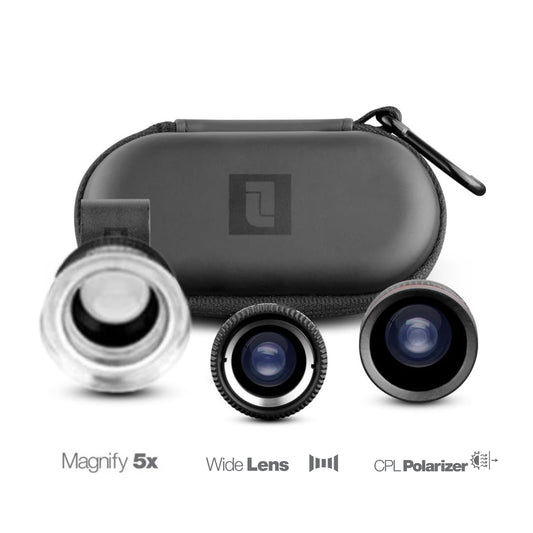 Lifetrons 3 In 1 Pro Travel Multi-function Mobile Phone Lens - (5x Magnifier, CPL Polarizer, Ultra-Wide Angle)
