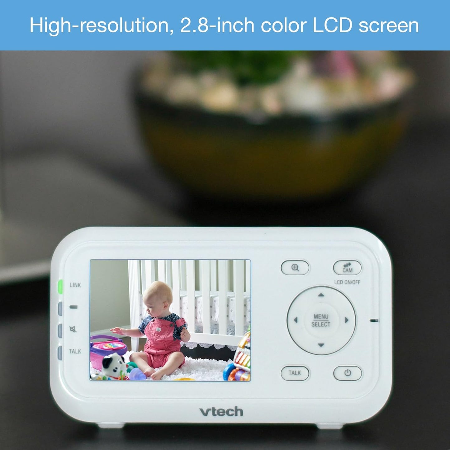 VTech VM3252-2 2.8” Digital Video Baby Monitor with 2 Cameras and Automatic Night Vision, White