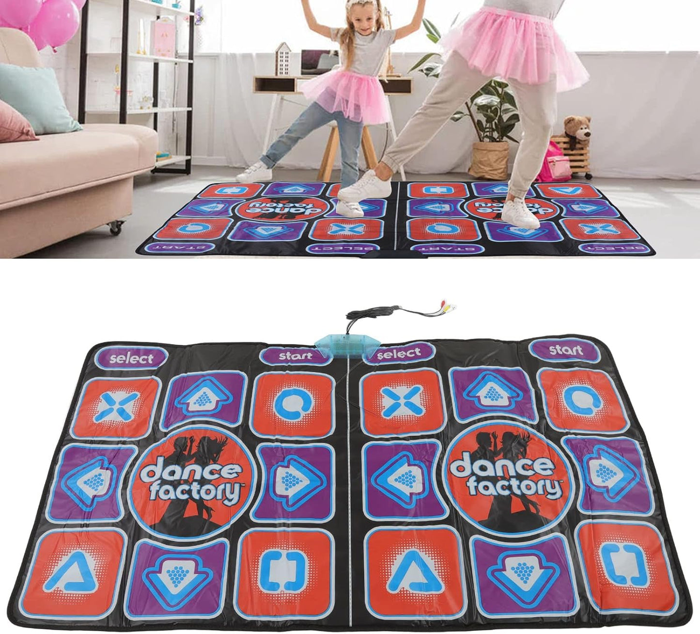 Electronic Dance Mat Wireless 2 Players,AV Interface Remote Control High Sensitivity TV Dance Floor Pad,Dance Floor Mat, Electronic PC Dancing Pad for Adults Family Home