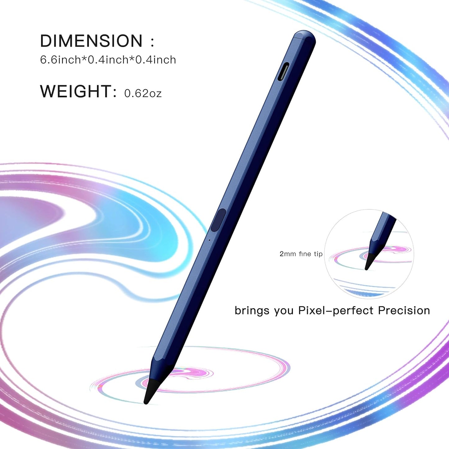 Stylus Pen for Apple iPad(2018-2023),With Tilt Sensitivity & Palm Rejection & Magnetic,Compatible iPad Pro 11/12.9(3/4/5th)/Air 3-4-5/Mini 5-6/iPad 6/7/8/9/10th Generation,Writing/Drawing ipad Pencil