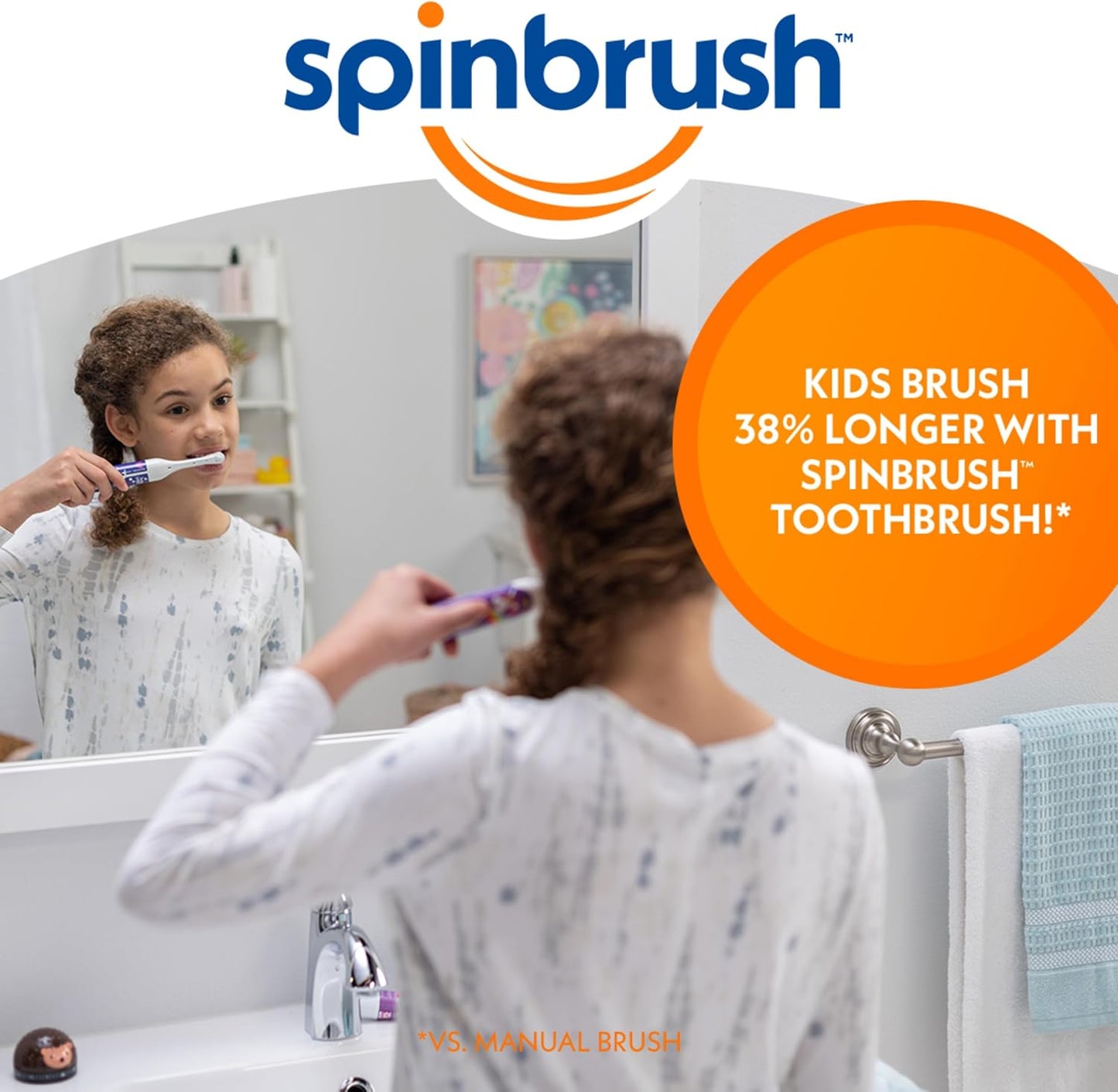 Spinbrush™ Kids Electric Toothbrush, Mermaid & Unicorn™ Battery Powered Electric Toothbrush for Children Ages 3+ with 1 AA Battery, Soft Head Bristles, Leakproof SoftSwitch, Ready-to-Use