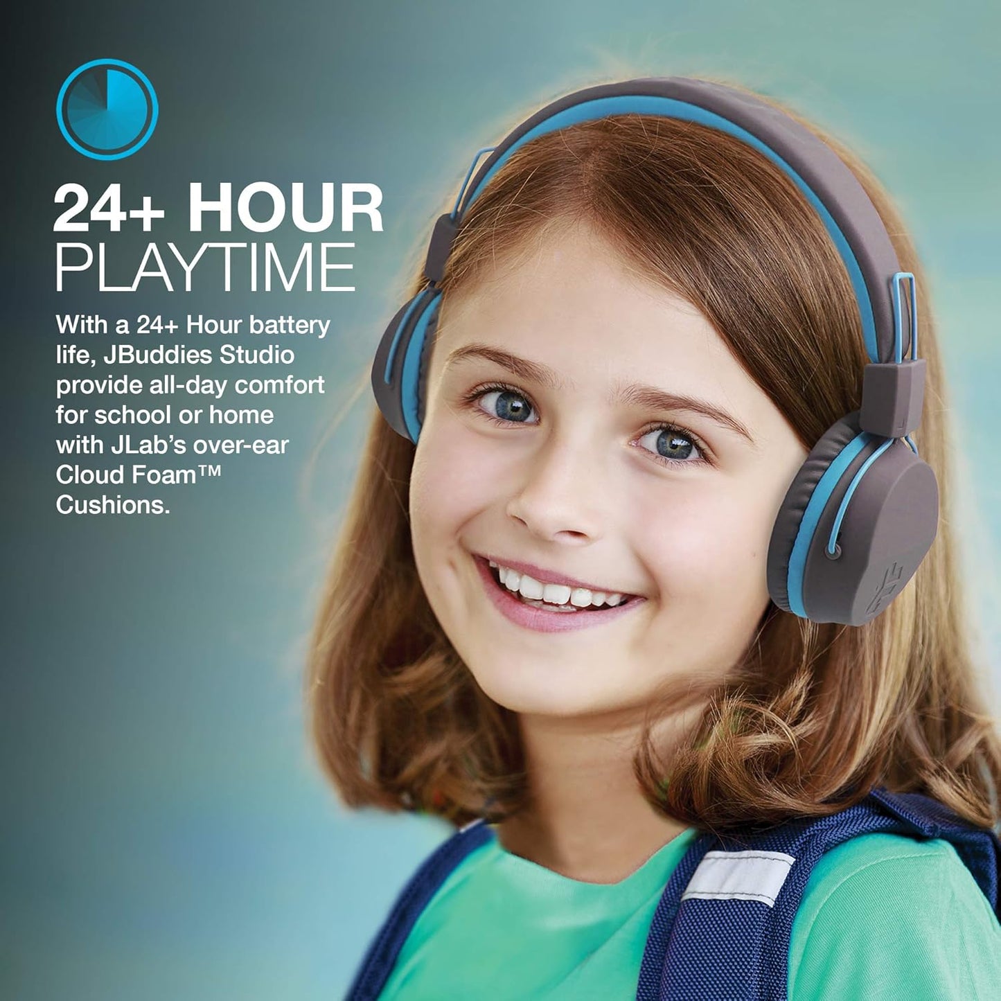 JLab JBuddies Studio Kids Headphones Wireless - Bluetooth Headphones Kids for Boys & Girls, Volume Limited Childrens Earphones with Mic, 24+ Hr Playtime, Noise Isolation, Sharing & Wired Mode