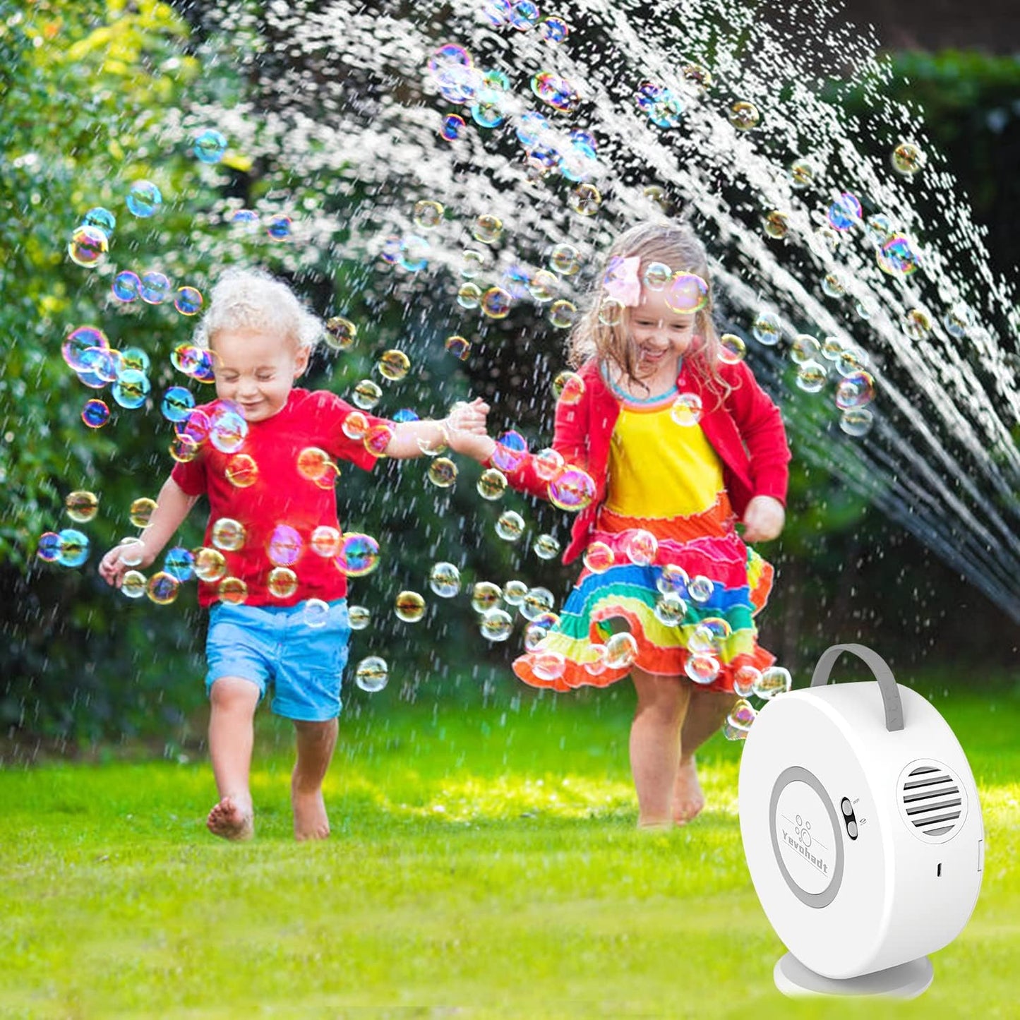 Bubble Machine for Kids Toddlers,Automatic Bubble Blower Rechargeable, 90° 360° Auto Rotatable Portable Bubble Maker Electric Bubbles Toy for 3 4 5 Year Old, Outdoor Wedding Party Birthday Gifts