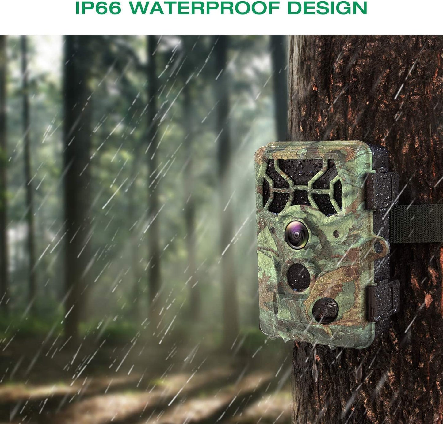 Campark T100 4K 30MP WiFi Bluetooth Trail Game Camera WIFI Connection & APP Control